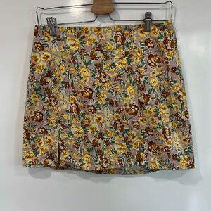 Astr the label medium yellow floral mini skirt